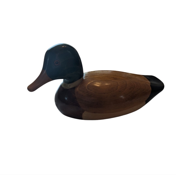 Vintage Handcrafted Wooden Mallard Duck - Picture 3 of 7